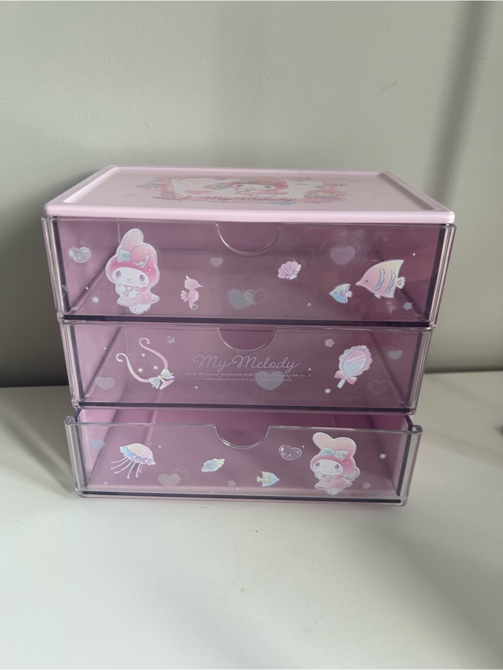 Sanrio My Melody Pink 3-Drawer Jewelry Organizer